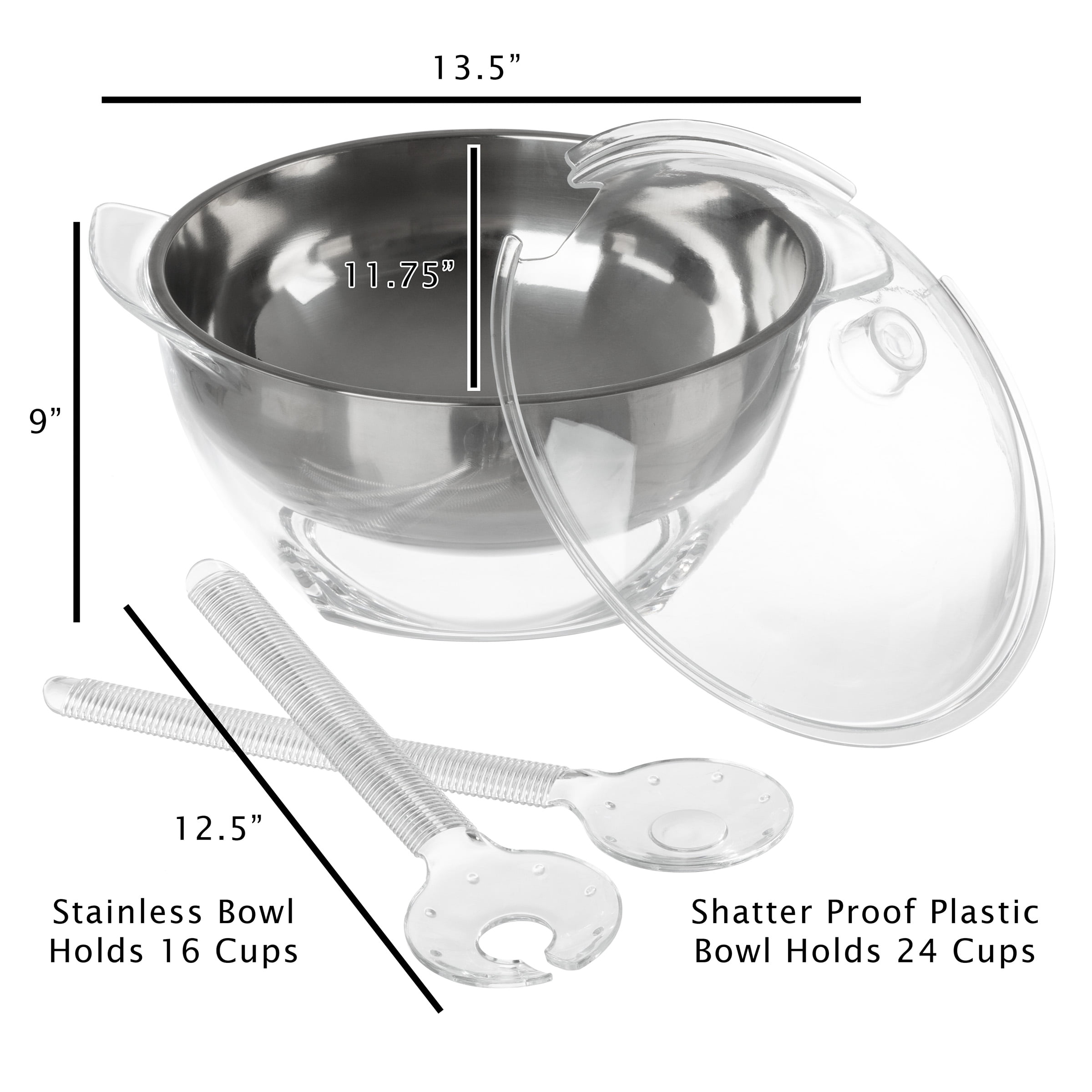  Salad Serving Bowl for Kitchens, Parties, Holidays, and  Celebrations - Serving 9-inch Bowls - Reusable BPA free - 124 oz. Capacity,  Set of 3 : Home & Kitchen