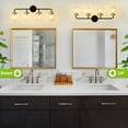 thumbnail image 5 of Deyidn 4-Light Black Gold Bathroom Vanity Light with Clear Globe Glass Shade Modern Bathroom Wall E12 Bulb, 5 of 5