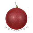 thumbnail image 2 of Vickerman N593003DG Ornement Boule à Paillettes Rouges Percée, 12 Po., 2 of 4