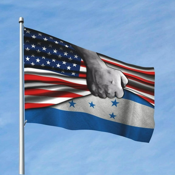 Usa American Flag And Honduras Hondurans Flag Flag 4x6 Ft Outdoor Flag Single-Sided Printing Welcome Flag House Yard Decoration Banner Large Garden Flag