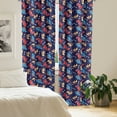 thumbnail image 3 of Ambesonne Dinosaur Window Curtains, Dino Funny Expressions, Each 28" W x 84" L, Navy Blue Orange Red, 3 of 5