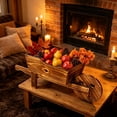 thumbnail image 3 of OKKVV Wooden Pushcart Flower Basket,Multi-purpose Storage Fruit Basket With Wheel & Handle,Rustic Photo Prop Decor,for festival party wedding home decor,18.5in, 3 of 9