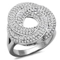thumbnail image 1 of Women Rhodium Brass Ring with AAA Grade CZ in Clear - Size 6, 1 of 1