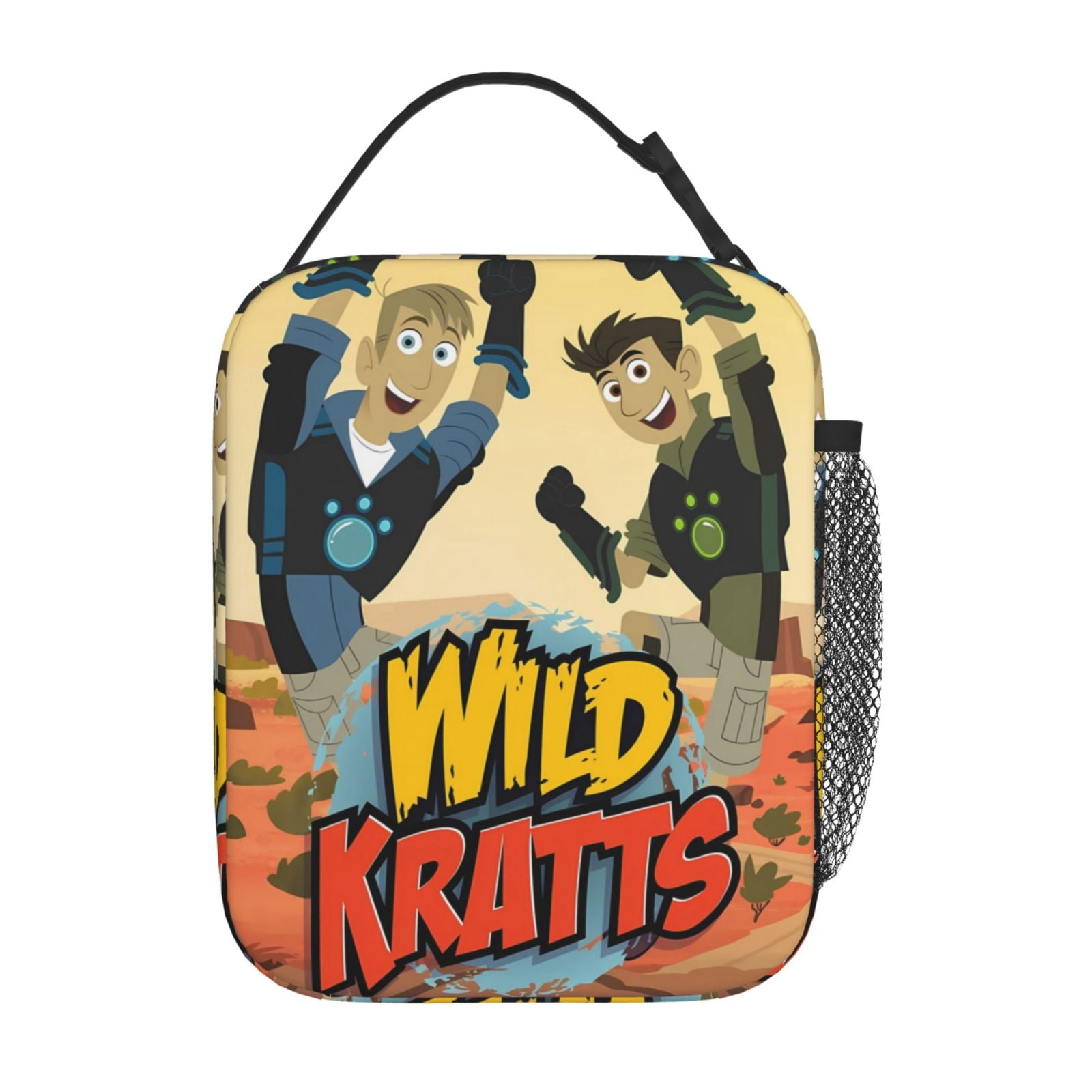 Wild Kratts Lunch Bag Insulated Portable Reusable Lunch Box With Zipper For Picnic Work Office Travel