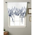 thumbnail image 2 of Navy Blue Forest Tie Up Curtains for Kitchen Bathroom Bedroom Windows 63 Inch Length, Modern Abstract Silhouette Art Balloon Drape Curtains Shade Rod Pocket Drapery Curtain Panel, 52"x45", 2 of 7