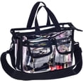 thumbnail image 1 of Bolsa mediana transparente para maquillaje, bolsa de almacenamiento de cosméticos transparente, organizador de kits de maquillaje de viaje, bolsa de mano transparente aprobada por el estadio, 1 of 5