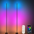 thumbnail image 1 of Lampe sur Pied d'Angle Intelligente à DEL RVB avec Application et Télécommande, Millions de Couleurs et + Synchronisation Musicale de Scène, Réglage de Minuterie, Idéale pour Salons, Chambres et Salle de Jeux, 1 of 7
