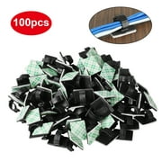 YUNDAP (100 Pieces) Adhesive Cable Clips Car Cable Wire Management Organizer, Cord Clips, Electrical Wire Clips, Cable Tie Holder for Car, Office and Home, 19*14mm