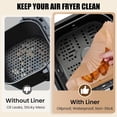 thumbnail image 5 of 200 pack 9 inch Square Disposable Air Fryer Liners, Unbleached Parchment Paper Made from Natural Wood Pulp, Non-Stick Oil-Proof Heat Resistant, Fits 5-8 Qt Basket, for Oven Microwave and Baking, 5 of 7