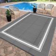 thumbnail image 4 of FairOnly 8'x10'Portable Solid Color Outdoor Rug Modern Reversible Waterproof Lightweight Mat for RV Beach & Backyard,Grey White, 4 of 6