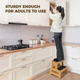 thumbnail image 3 of StrongTek Wood 2 Step Stool, 17 Inch Two-Step Design for Adults & Kids, Heavy-Duty 500 lbs Capacity with Non-Slip Steps, 3 of 6