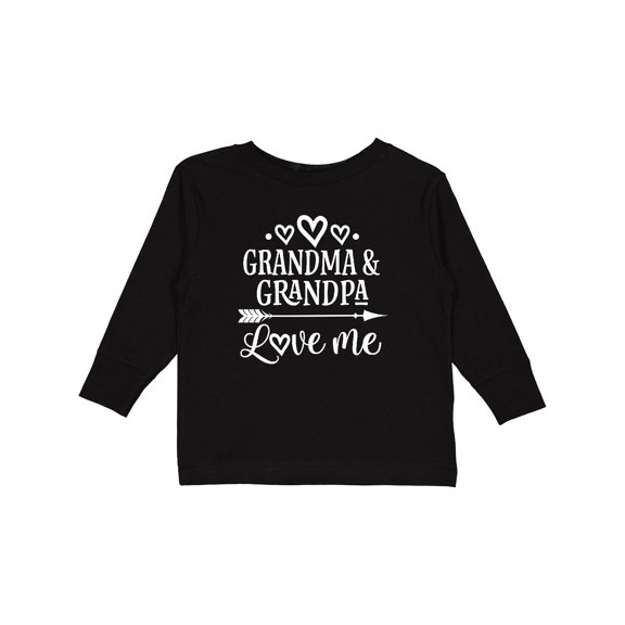 Inktastic Grandma Grandpa Love Me Grandchild Boys or Girls Long Sleeve Toddler T-Shirt