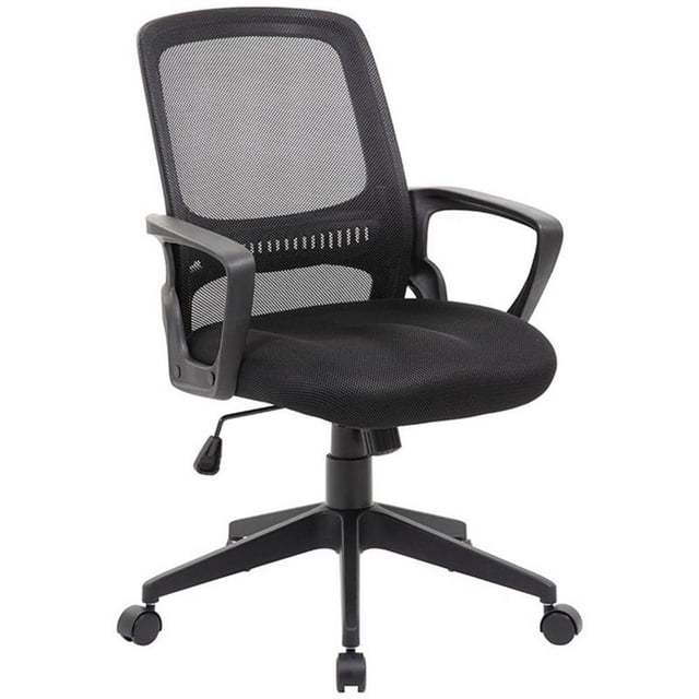Pemberly Row Chaise de Bureau Pivotante en Maille Moderne / Contemporaine Noire