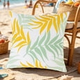 thumbnail image 4 of CaiYueKe Throw Pillow Covers Outdoor Waterproof Cozy Graceful Fan-Shaped Leaves Decorative Cushion Cases for Garden Patio Tent Balcony Couch Sofa 18 X 18 Inches, 4 of 8