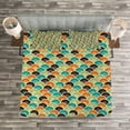 thumbnail image 3 of Ambesonne Geometric Quilted Bedspread Set 3 Pcs, Colorful Half Circles, Queen Size, Multicolor, 3 of 3