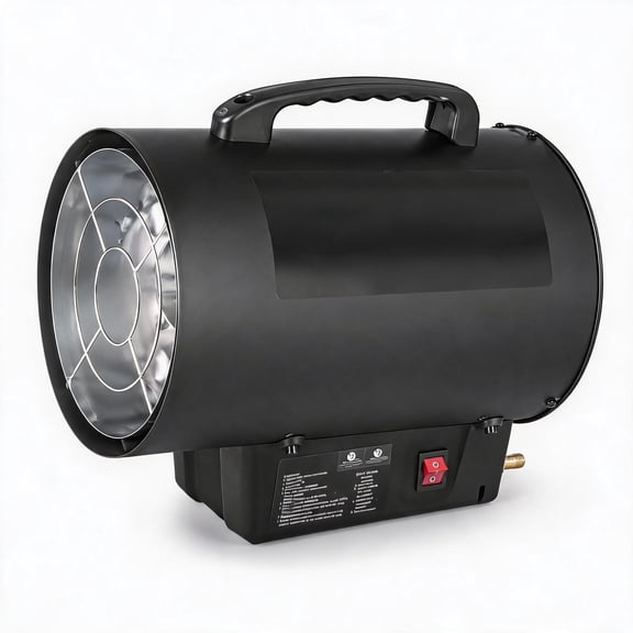 Kicctian 35,000 BTU Propane Forced Air Heater for Garage, Jobsite & Indoor Use – Portable Space Heater with LED Flame Effect & High-Output Heating