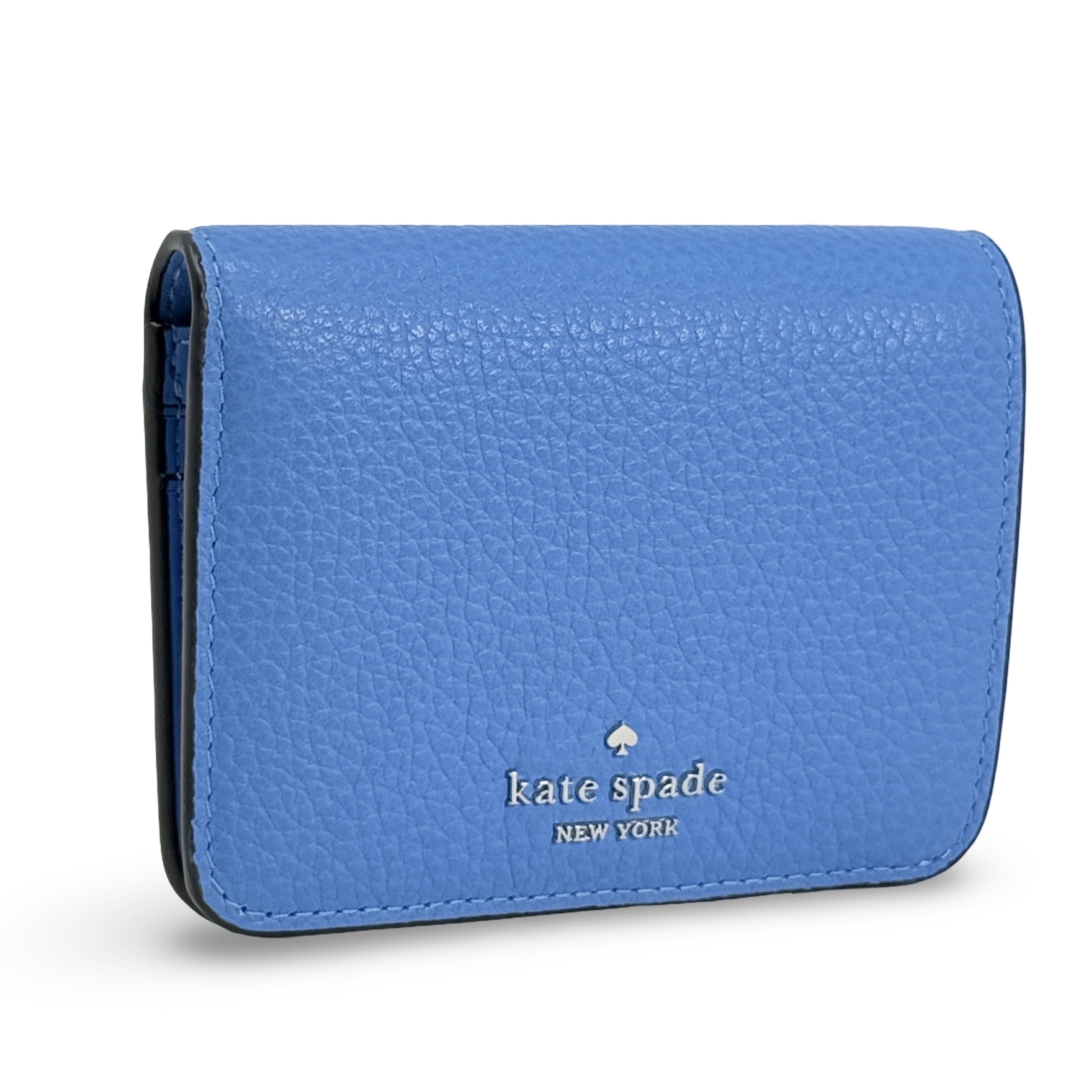 Kate Spade New York Women's Lena Small Pebbled Leather Bifold Wallet (Blue)