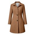 thumbnail image 5 of Tqcoqu Pea Coats For Women Stand Collar Single Breasted Trench Coat Fashion A-Line Fall Winter Jackets, 5 of 10