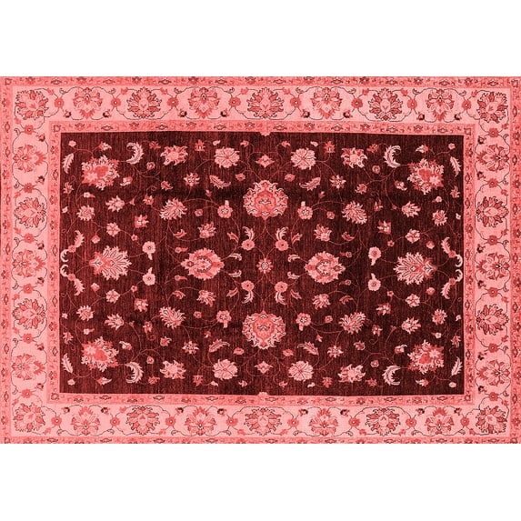Ahgly Company Indoor Rectangle Oriental Red Traditional Area Rugs, 7' x 9'