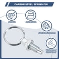 thumbnail image 4 of Uxcell Spring Plunger with Pull Ring, Carbon Steel Pull Ring Indexing Plunger Retractable Spring Manual Plungers for Mould M10x1.5 2, 4 of 7