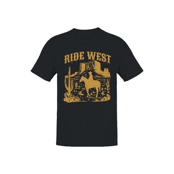Ride West Cowboy Adventure Scene Men's T-shirt