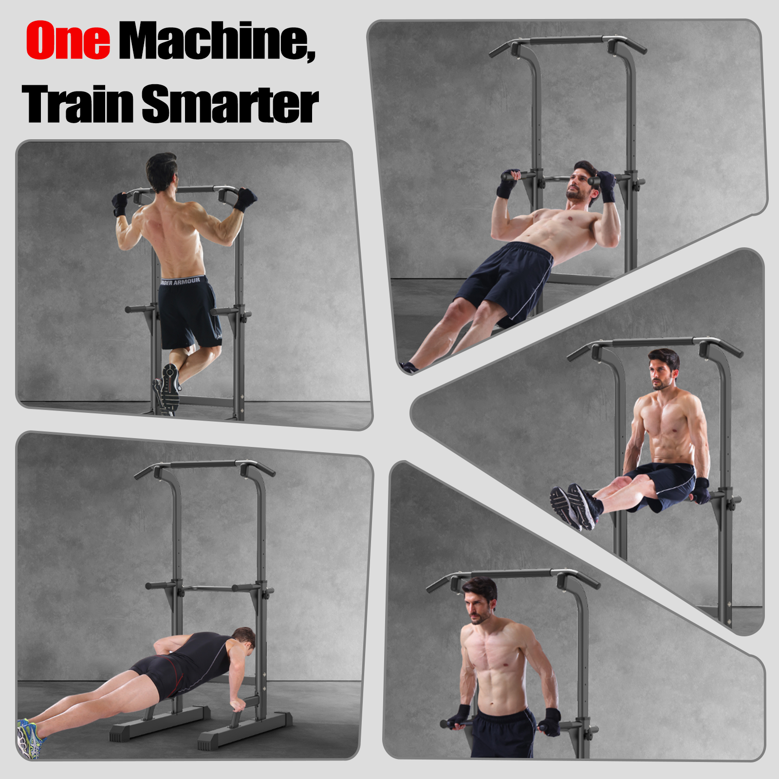 K KiNGKANG Power Tower Dip Station Free-Standing Workout Station Chin-Ups Push-Ups 330LBS 1 Pack