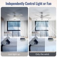 thumbnail image 6 of Sofucor 52" Gray Ceiling Fan with Light, 5 Solid Wood-Grain Blades, Quiet DC Motor, 36V 18W Dimmable LED, 6-Speed Remote Control, Reversible, Timer for Living Room Bedroom, 6 of 16