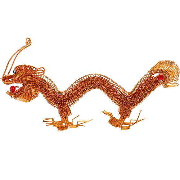 OULII Ornements Dragon Aluminium Doré Style Chinois Cadeau pour Ouverture de Magasin Lot de 1