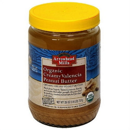 Arrowhead Mills Creamy Organic Peanut Butter, 26 oz (Pack of 6)