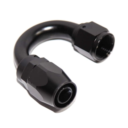 180 Degree Swivel Oil/Fuel/Gas Line Hose End Fitting Adapter (AN10, BLACK)