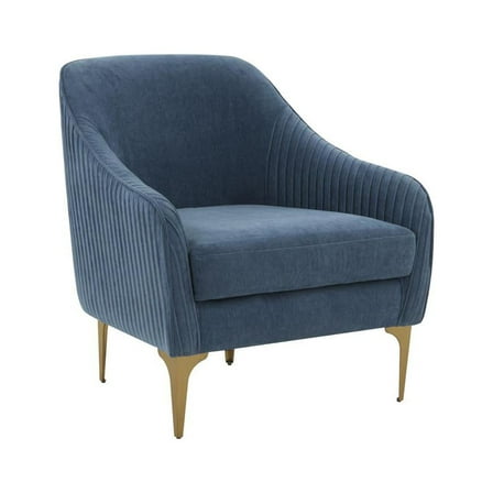 TOV Furniture Serena Blue Velvet Accent Chair