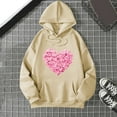 thumbnail image 2 of XIAONU Womens Hoodies Heart-Print Floral Hooded Sweatshirt Baggy Long Sleeves Drawstring Hoodie Tops With Pockets, 2 of 3