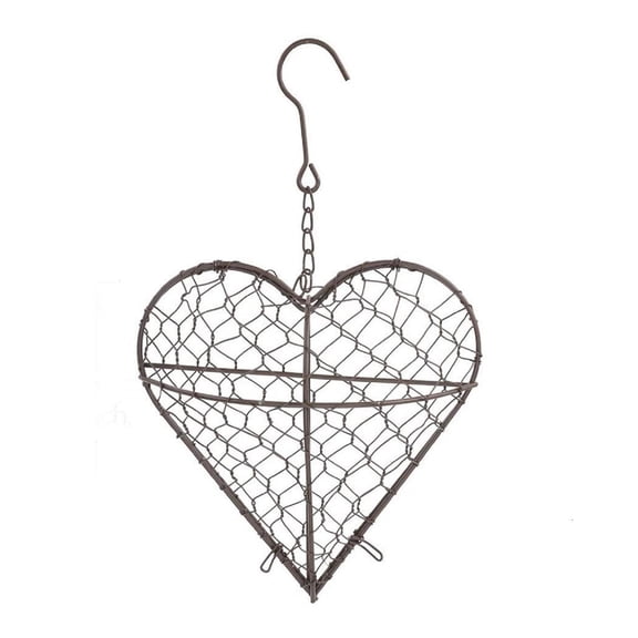 LICEWO Heart Shape Hanging Planter Metal Artificial Plant Flower Pots Storage Basket Wall Succulent Plants Holder with Hook for Home Garden Decor