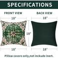thumbnail image 6 of Boho Pillow Covers 18x18 Inch Square Set of 2, Christmas Green Throw Pillows for Couch Sofa Furniture, Velvet Farmhouse Decorative Pillows Carpet Pattern Ethnic Design Pillowcase for Bed Bench, 6 of 6