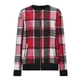 thumbnail image 6 of Shackets for Women 2026 Fashion Flannel Plaid Zip Up Jackets Casual Long Sleeve Baggy Outwear Coat Fall Clothes, 6 of 7