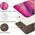 thumbnail image 5 of 2 Pieces Kitchen Rugs, Abstract Anti Fatigue Non Slip Foam Cushioned Art Modern Fuchsia Rose Pink Comfort Indoor Floor Mat Runner Rug Set for Laundry Office Sink Bathroom (17"x48"+17"x24"), 5 of 7