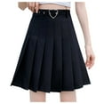 thumbnail image 2 of Xixinqiwan Women's Plus Size Skirt,Mini Skirts for Women Elastic Removable Peach Heart Belt Pleated Skirt High-Waisted With Lining Bustle Skorts, 2 of 5