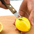 thumbnail image 3 of Premium Lemon Zester - Walnut Handle & Stainless Steel Blade, Professional Citrus Scraper for Cocktail Garnish, Ideal Bartender Tool & Home Bar Gift, 3 of 9