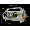 thumbnail image 3 of Boytone BT-16G Boombox Built-in 5" RGB Disco Lighting Wireless Bluetooth Portable Speaker, Accessories Included, Black, 3 of 8