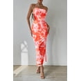 thumbnail image 4 of Vestido PRETTYGARDEN Strapless Floral Maxi Bodycon Naranja S, 4 of 6