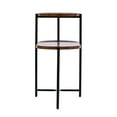 thumbnail image 4 of Small Coffee Tables 2-tier Modern Sofa Side Table with Wood Storage Shelf Living Room End Tables Nightstands (Walnut Brown), 4 of 12