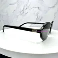 thumbnail image 4 of New MIU MIU Sunglasses Black Round Gold Metal Logo 100% Authentic Womens MU04ZS, 4 of 6