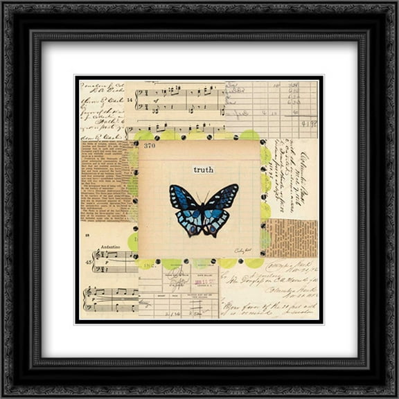 Truth Butterfly 2x Matted 20x20 Black Ornate Framed Art Print by Prahl, Courtney