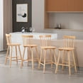 thumbnail image 2 of Dayalane Windsor Bar Stools Set of 4, 26" Farmhouse Wooden Counter Height Barstools with Spindle Back & Footrest, Armless Kitchen Island Stools for Bistro, Pub, Breakfast Bar,Natural, 2 of 9