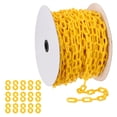 thumbnail image 1 of Uxcell Yellow Plastic Chain, 131 ft 6mm Safety Barrier Chain for Crowd Control, 1 of 7