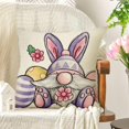 thumbnail image 6 of Happy Easter Bunny Gnome Decorative Throw Pillow Covers 18 x 18 Set of 4, Hello Peeps Rabbit Eggs Purple Cushion Case Decor, Flowers Home Decoration for Sofa Couch, 6 of 6