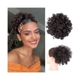 thumbnail image 1 of Afro Puff Kinky Curly Bun Hair Synthetic Drawstring Ponytail Clip In Short Extensions Hairpieces, 1 of 6