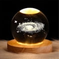 thumbnail image 1 of 3d Galaxy Solar System Crystal Ball Night Light Saturn Moon Planet Laser Engraving Bedside Desktop Lamp With Base Gift, 1 of 2