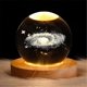thumbnail image 1 of 3d Galaxy Solar System Crystal Ball Night Light Saturn Moon Planet Laser Engraving Bedside Desktop Lamp With Base Gift, 1 of 2