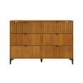 thumbnail image 4 of GALANO Adult 6-Drawer Dresser, Amber Walnut Finish, Guest or Bedroom Storage, 4 of 14
